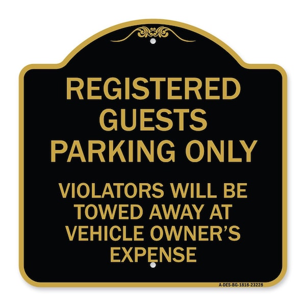 Registered Guest Parking Only Violators Will Be Towed Away at Vehicle Owners Expense, BG-1818-23228